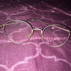 Clear lenses glasses rose gold